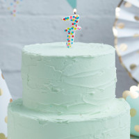 Bunte Mix & Match Zahl 7 Tortenkerze 9cm