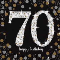 16 Golden 70th Birthday Servietten 33cm