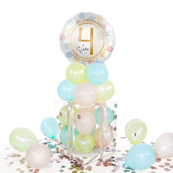 Balloha Geschenkbox DIY Rainbow Dots Vier XL