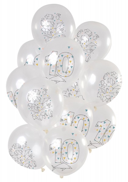 10.Geburtstag 12 Latexballons Origami