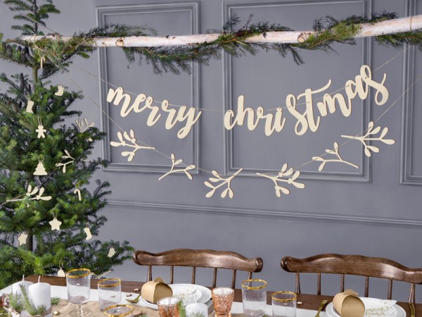 Merry Christmas Holz Girlande 87cm 3