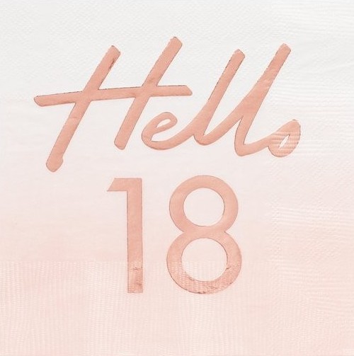 18 Hello Eighteen Servietten 33cm