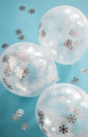 4 Schneeflocken Konfettiballons 30cm