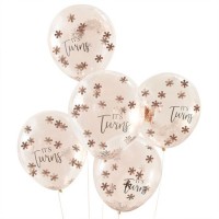 5 Little Darling Twins Konfettiballons 30cm