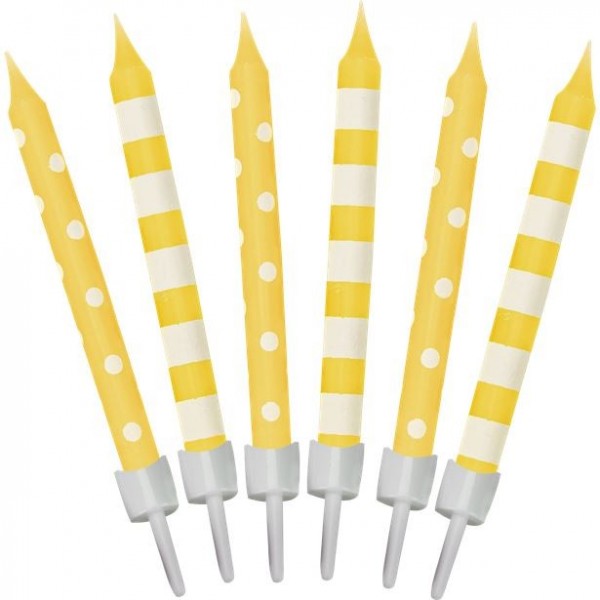 12 Tortenkerzen Birthday Child gelb