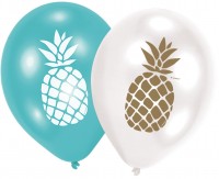 6 Ananas Garten Ballons 28cm