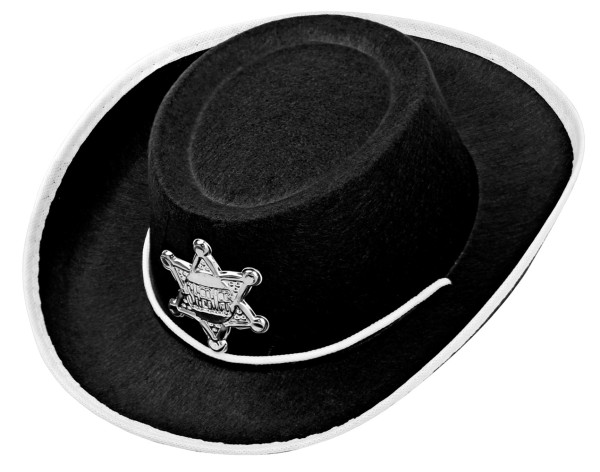 Svart sheriff cowboyhatt för barn