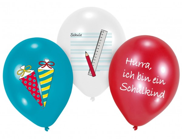 6 Endlich Schule Latexballons 28cm