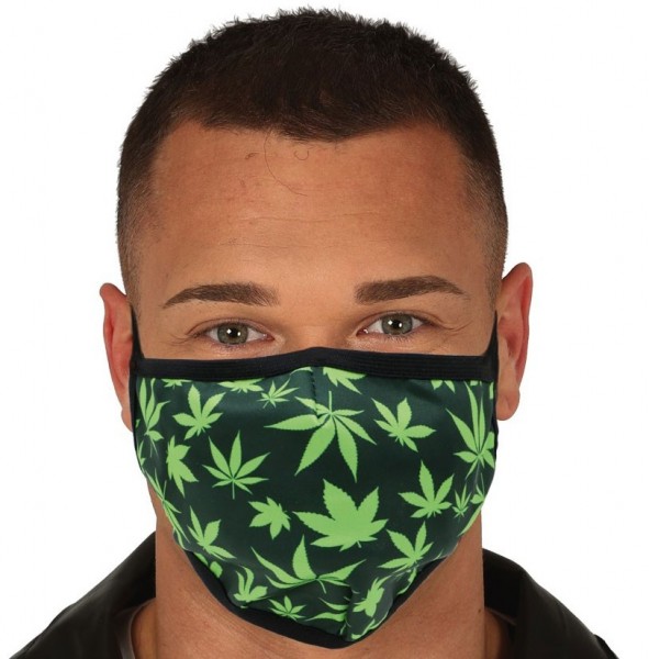 Mund Nasen Maske Hanfblätter