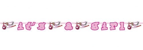 Girlande It´s a Girl mit Störchen Rosa