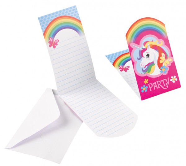 Einhorn Rainbow Sparkle Einladungskarte 8 Stück