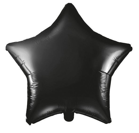Schwarzer Sternballon Schimmerchen 48cm