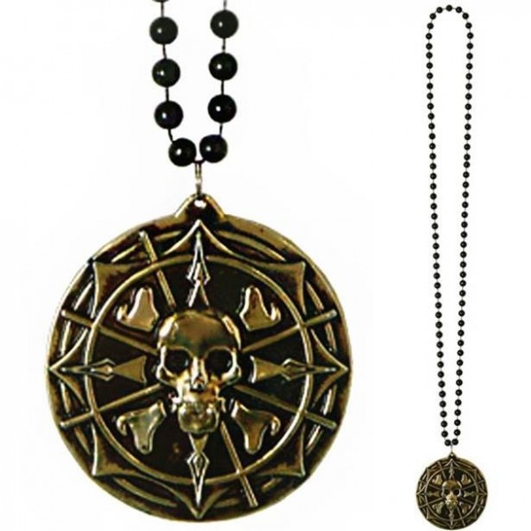 Piratenkette Medaillon mit Perlen