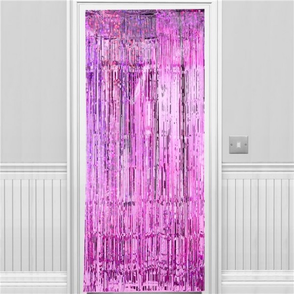 Holo-Party Türvorhang pink 2,4m