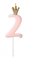 Vorschau: Birthday Queen Zahl 2 Tortenkerze 9,5cm
