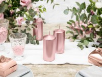 6 Stumpenkerzen Rio roségold 12cm
