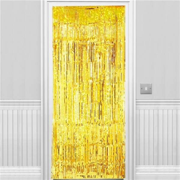 Holo-Party Türvorhang gold 2,4m