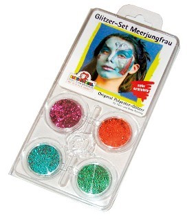 4-Teiliges Glitzer-Set Meerjungfrau Prinzessin