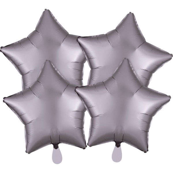 4 Satin Sternballon mauve 43cm