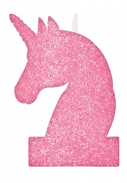 Glitzer Einhorn Kerze 13cm