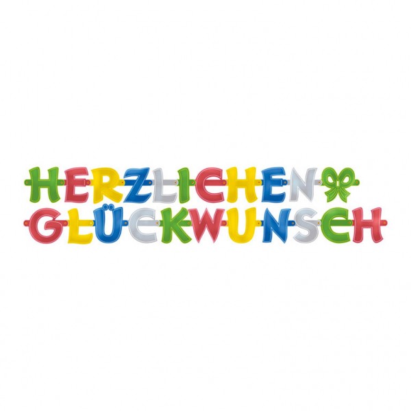Kunterbunte Herzlichen Glückwunsch Girlande 250cm