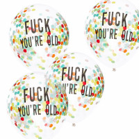 5 Nasty Birthday Konfettiballons 30cm