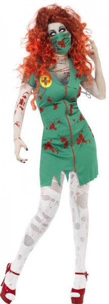 Halloween Kostüm Untote Krankenschwester Grün