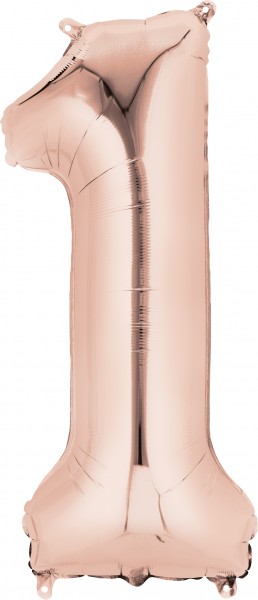 Zahlenballon 1 roségold 86cm
