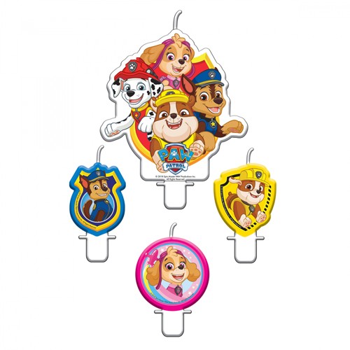 4 Paw Patrol Action Tortenkerzen