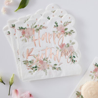 16 Wild Flowers Birthday Servietten 33cm