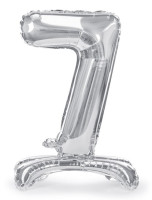 Silver 7 stående folieballong 70cm