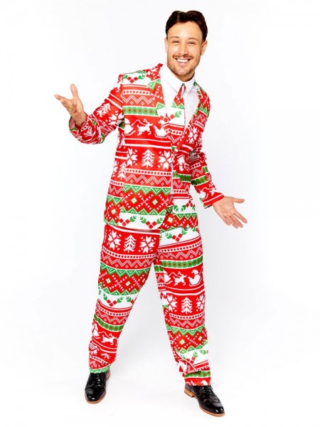 Weihnachts-Partyanzug für Herren rot-grün