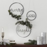 3 Merry and Bright Christmas Acryl Hängedeko