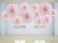 3 Spring Party Papierrosetten rosa