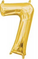 Mini Folienballon Zahl 7 gold 35cm