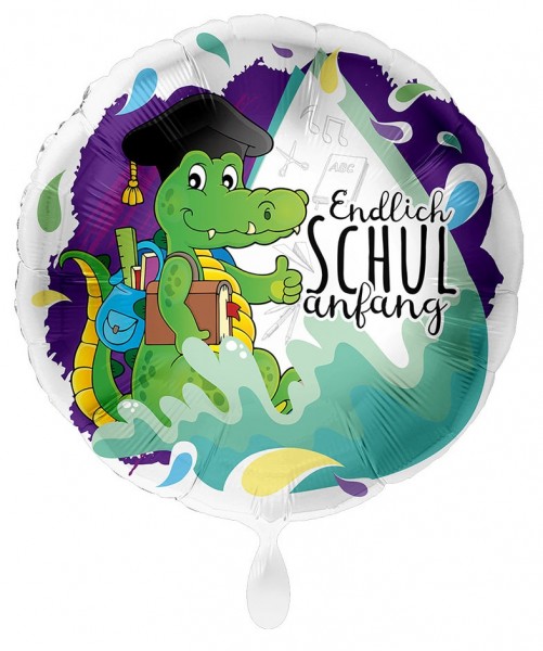 Einschulung Folienballon Krokodil 43cm