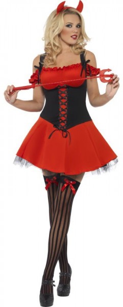 Sexy Hexenweib Kostüm Schwarz-Rot