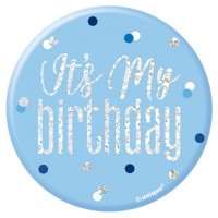 Sparkling Blue Its my Birthday Anstecker 7cm