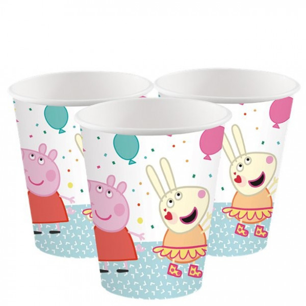 8 Peppa Wutz Pappbecher 250ml