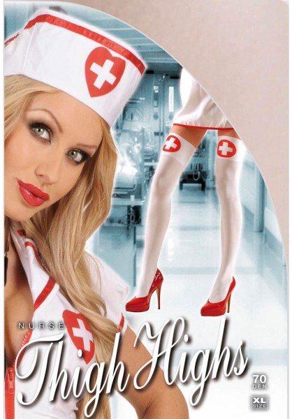 Krankenschwester Overknee Strümpfe XL 2