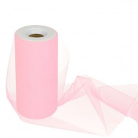 Rosa Tüll Tischrolle 0,15 x 25m