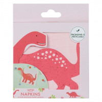 16 Pink Dino Party Servietten 16,5cm