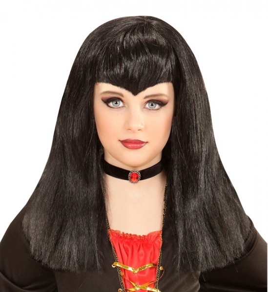 Schwarze Vampirperücke Aldina