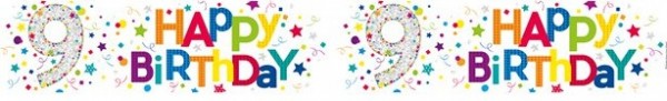 9. Geburtstag fröhlicher Folienbanner 2,6m 2