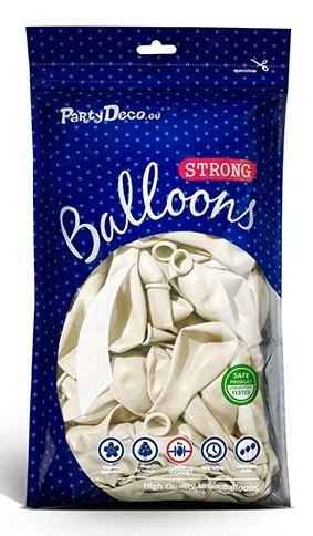 100 Partystar metallic Ballons weiß 12cm 2