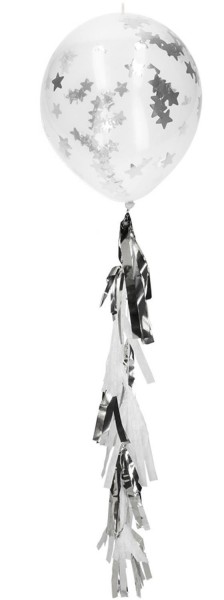 Ballon 3er Set mit Sterne Konfetti und Quastenpendel 30cm