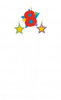 Stardust Zahlenkerze 8 Für Torten 3-Teilig