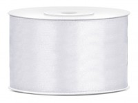 25m Satin Geschenkband weiß 3,8cm