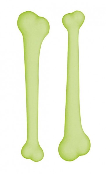 2 Knochen Rasseln mit Leuchteffekt 23cm