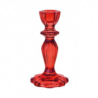 Kerzenständer aus Glas rot 16cm